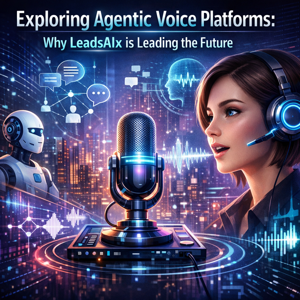 Futuristic interface displaying advanced AI and human interacting on agentic voice platforms.